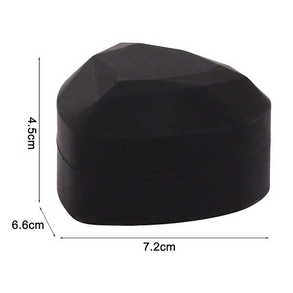 Led Ring Box Hjärtform Sammetshållare Box Med Ljus För Förlovning Black