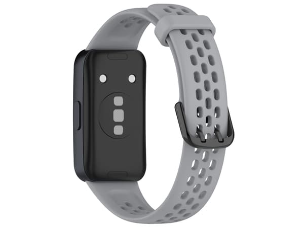 Yksivärinen hengittävä silikoniälykellohihna Huawei Strap 8:lle (harmaa)