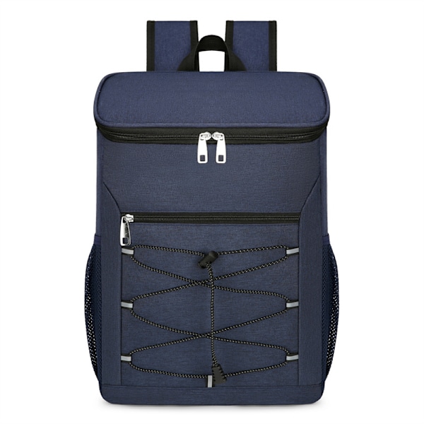 Zipper reflective strip outdoor picnic backpack blue