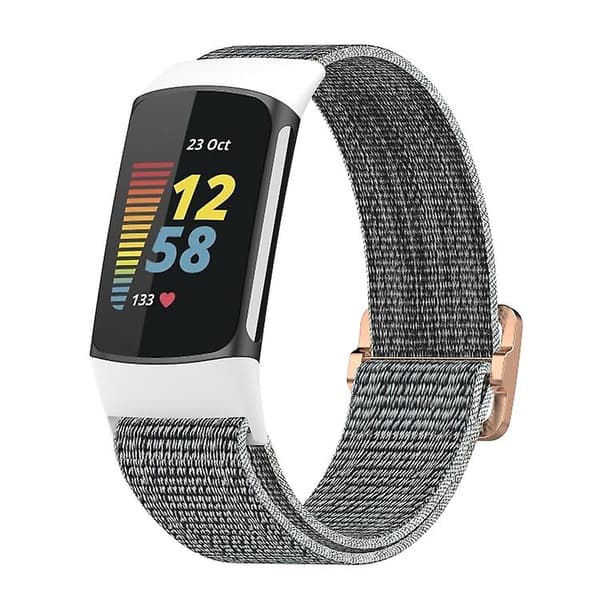 För Fitbit Charge 5 Elastic Nylon Braid Watch Band Seashell