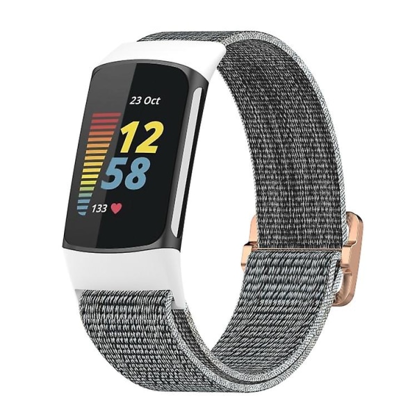 Til Fitbit Charge 5 Elastic Nylon Braid Watch Band Seashell