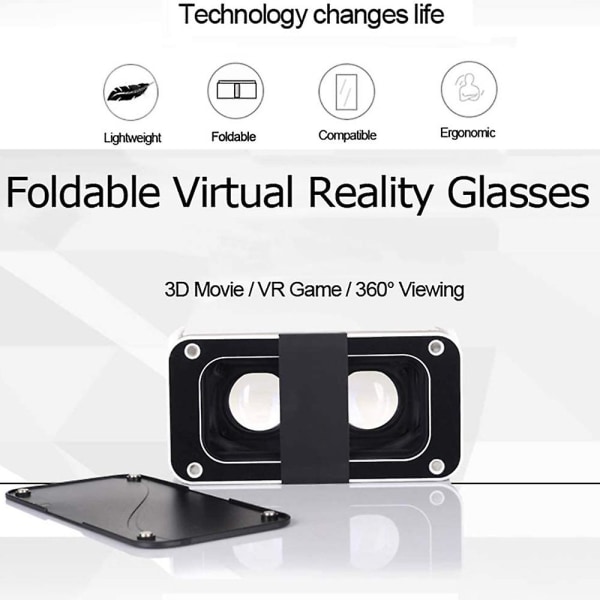 Mini Virtual Reality Briller Foldeligt Vr Headset til Smartphone