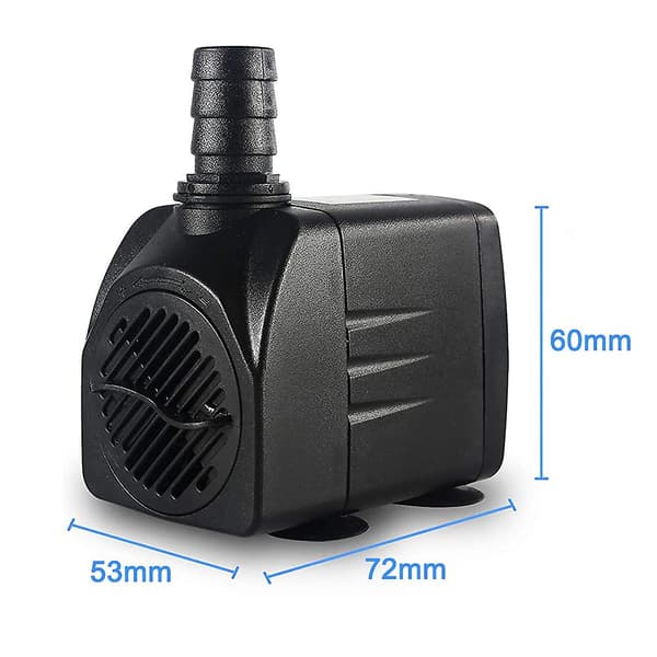 Dränkbar pump, fontänvattenpump med 4 sugkoppar, 3 munstycken US Plug  15W