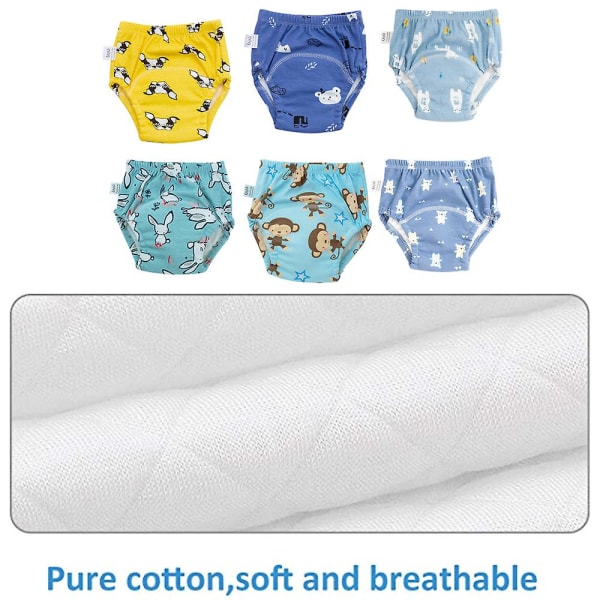 6-pack Unisex bomull Återanvändbar potträning Vattentät träningsbyxa style 1 100