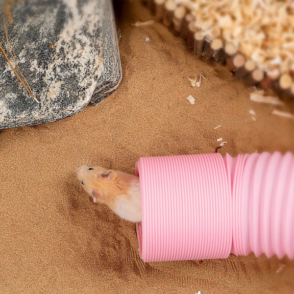 Liten kjæledyr-tunnel, 39 x 4 tommer - Passer til voksne ildere og rotter Pink