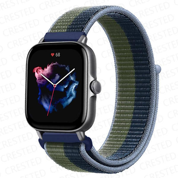 20 mm 22 mm klokkerem for Amazfit Gts/2/2e/4/3/mini Gtr 4/2/3/pro 47 mm Stratos 3 nylonarmbånd Pulseira Correa Amazfit bipsrem abyss blue green 74 20mm