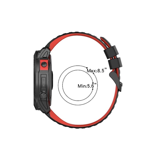 Rem för Garmin Fenix 5 22Mm Vit-Svart Silikon Mix Färger Klockarmband