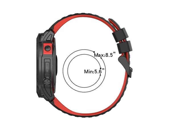 Rem til Garmin Fenix 5 22Mm Hvid-Sort Silikone Mix Farver Urrem