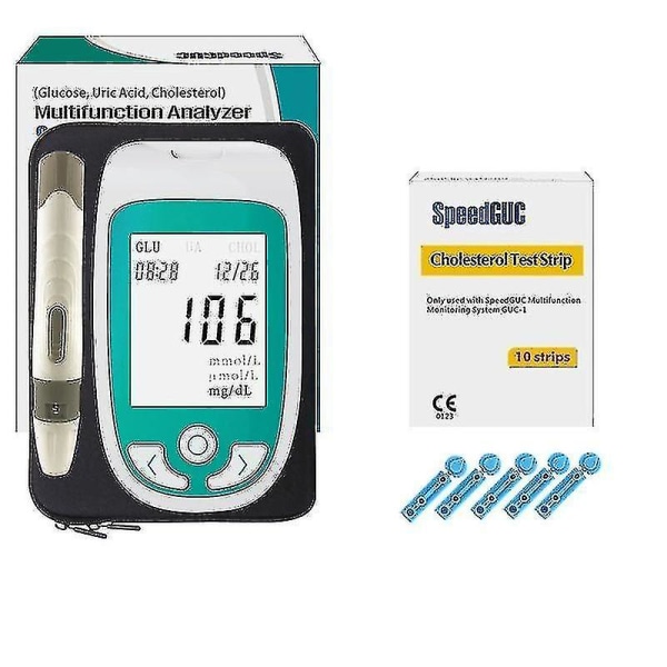 Ny måler Cholesterol10 Multifunktion Kolesterol Urinsyre Blodsukkermåler Sm32189