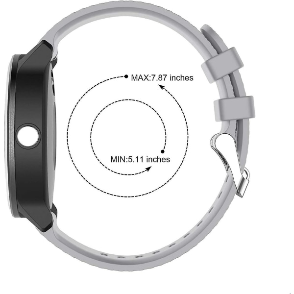 Vivoactive 3 klokkebånd, 20 mm silikonbånd for Garmin Vivoactive 3/forløper 645 Music-7pack Grey