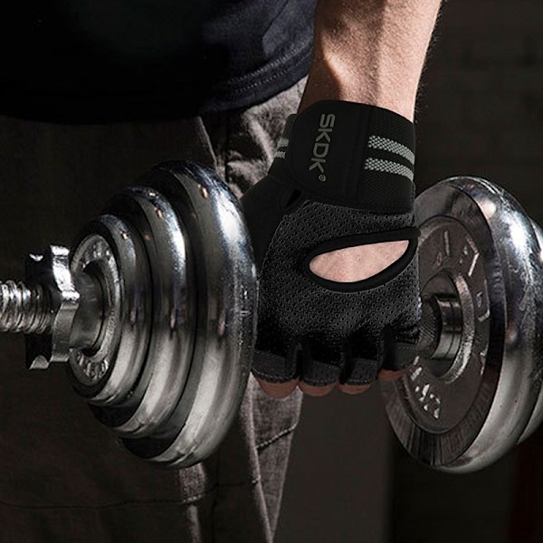 Fitnesshandskar med halvfinger för träning för män och kvinnor L