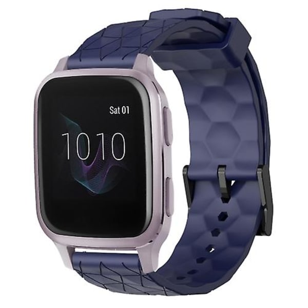 Til Garmin Venu Sq 20 mm fodboldmønster ensfarvet silikoneurrem Black