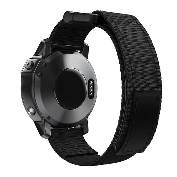 26 mm koukku ja silmukkakiinnitys nylon watch Black