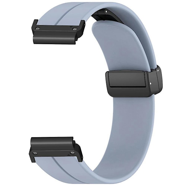 For Garmin Fenix 7 / 6 / 5 22mm håndleddsrem Fleksibel silikonklokke med magnetisk spenne Lavender Grey