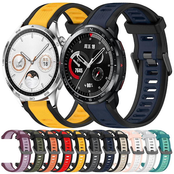 Silikonarmband för Huawei Watch 4 Pro Yellow Black