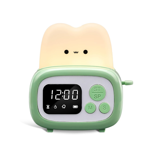 Brødrister nattlys med digital klokke og timer -