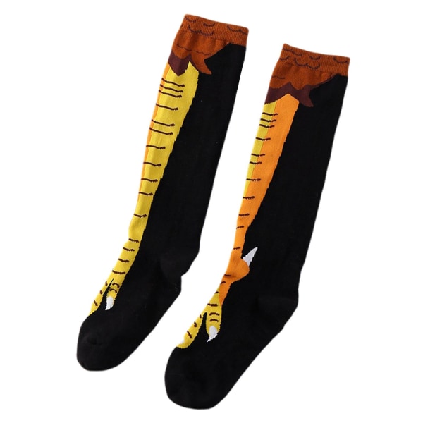 1 par lange rørstrømper Bomuld Unisex Kyllingefødder Strømper Fitness Black