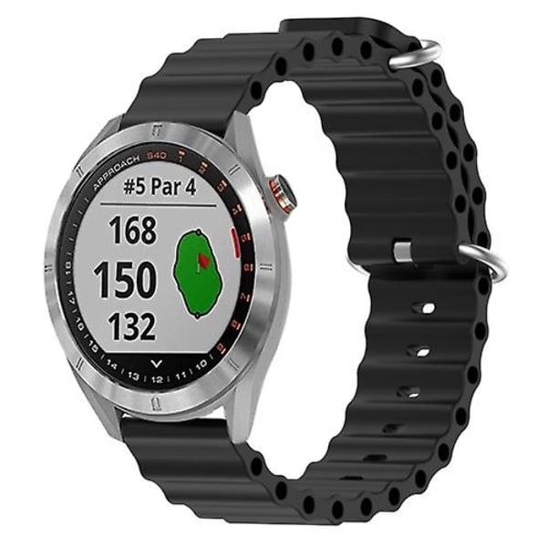 Til Garmin Approach S40 20mm Ocean Style Silikone ensfarvet urbånd Black