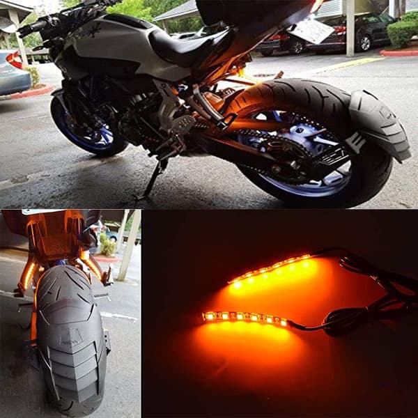 Universal 5050 LED-stripe for motorsykkel - Amber blinklys