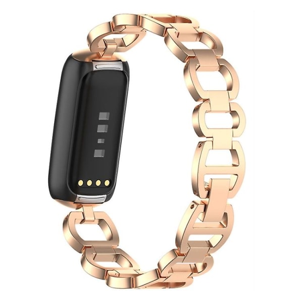 Til Fitbit Luxe Special Edition metalarmbåndsurbånd Rose Gold