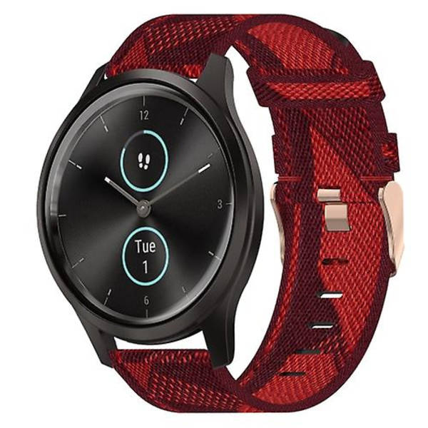 For Garmin Garminmove Style 20 mm nylonvevd klokkerem Red