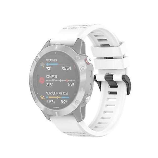 Til Garmin Fenix ​​6 22mm Quick Release Official Texture Armbåndsurrem med plastikknap White