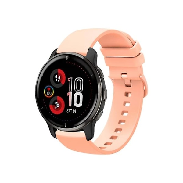Rem for Garmin Venu 2 Plus 20 mm Rosa Solid Color Myk Silikonklokke Rem