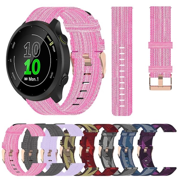 Til Garmin Forerunner 55 20mm nylonvævet urrem Red