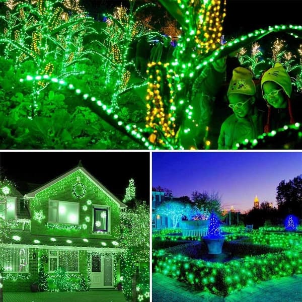 2 stk. udendørs vandtætte solcellelyskæder, jule- og halloweenlys, 8 tilstande Green 5m 20LED