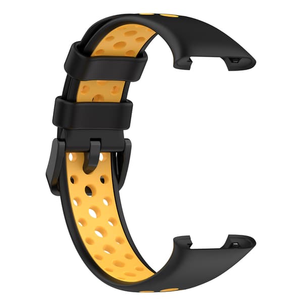 Stropp for Xiaomi Band 7 Pro Tofarget silikonstropp (Svart Gul)