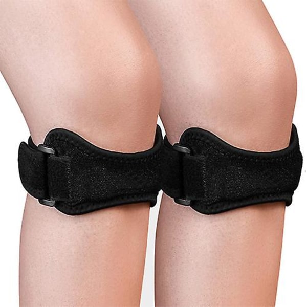 1 par justerbara sportknäskydd knästöd knäskydd rem Black 1pcs