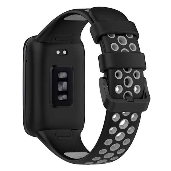 Rem til Xiaomi Band 7 Pro To-tonet silikonerem (Sort Grå)