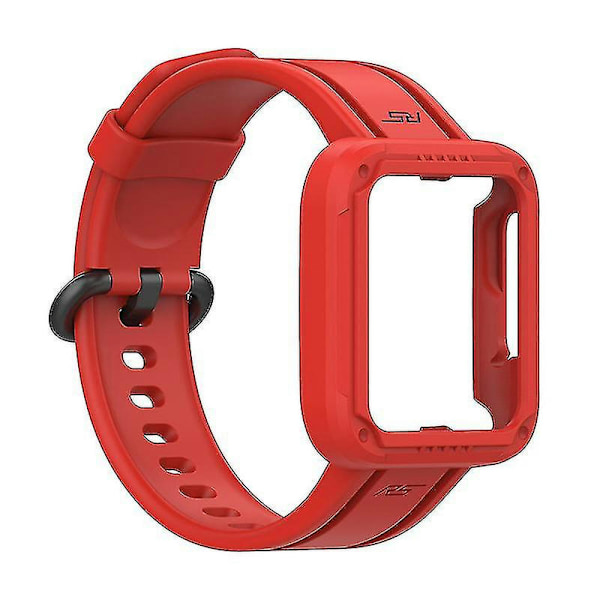 For Xiaomi Redmi Watch/redmi Watch 2/mi Watch Lite/mi Watch Lite 2 Smart Watch Strap Soft Silicone Wrist With Watch Case 1 Red