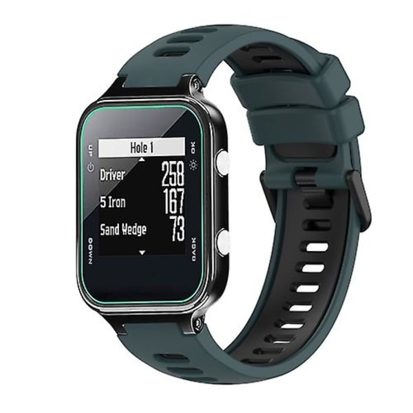 Til Garmin Approach S20 tofarvet silikone urrem Olive Green - Black