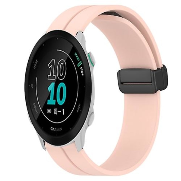 Til Garmin Forerunner 158 20 mm ensfarvet magnetisk lås silikone urrem Pink