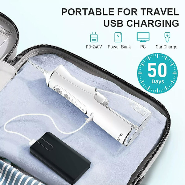 Oral Irrigator Trådlös Vattentråd 4 Lägen & 5 Munstycken