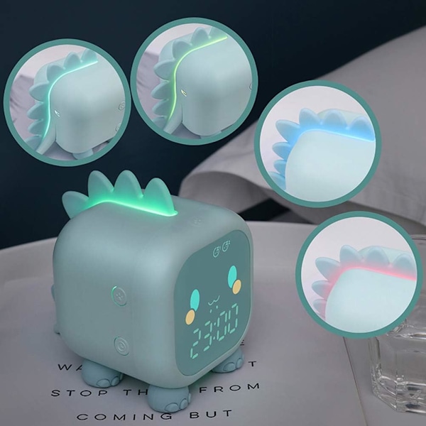 Vækkeur Børn Vækkeur Sød Dinosaur Digital Vækkeur Blå