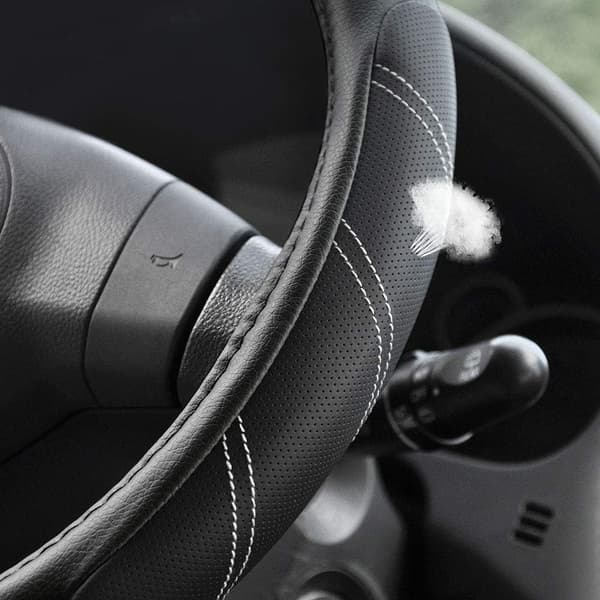 Fluffy Rattskinn Dekk til Rattet, Elastisk Lang Mikrofiber Plysj