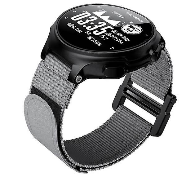 For Garmin Forerunner 735xt Hook And Loop Festener Nylon Watch Band Grey