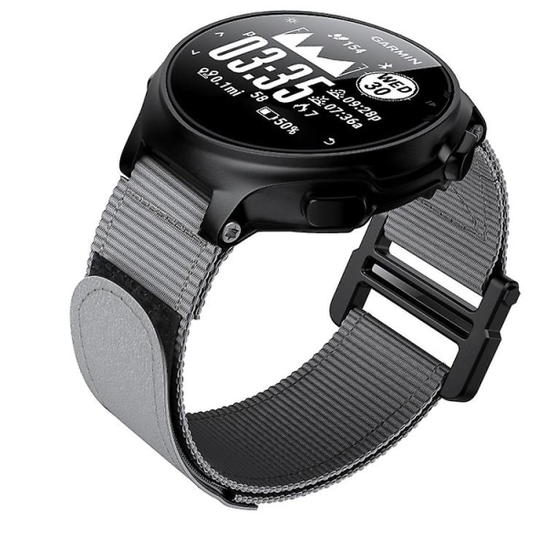 Til Garmin Forerunner 735xt Hook And Loop Fastener Nylon Watch Band Grey