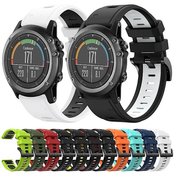 Garmin Fenix ​​3 Sapphire 26 mm:n kaksiväriseen watch White-Black