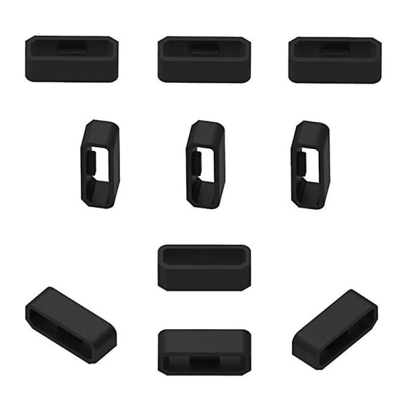 10 stk Urrem Band Keeper Loop Ring Holder Fast spænde til Garmin-venu 2s Black 18mm