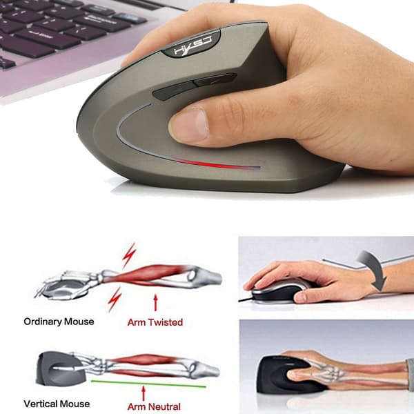 Langaton ergonominen pystyhiiri 2.4GHz harmaa