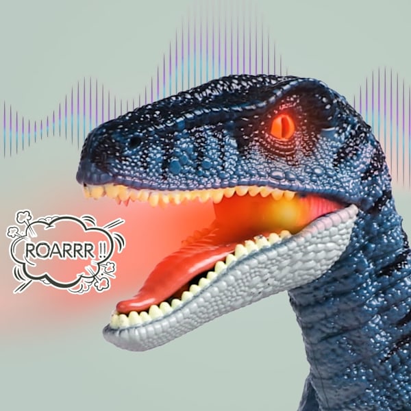 Fjärrkontroll dinosaurie leksaker 2.4G robot dinosaurie leksaker elektronisk dinosaurie promenader rytande mörkblå