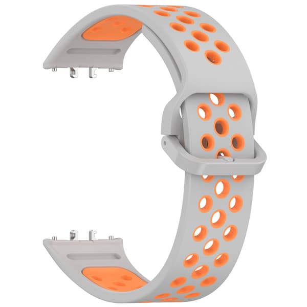 Stropp for Samsung Galaxy Fit 3 R390 Tofarget silikonstropp (Grå Oransje)