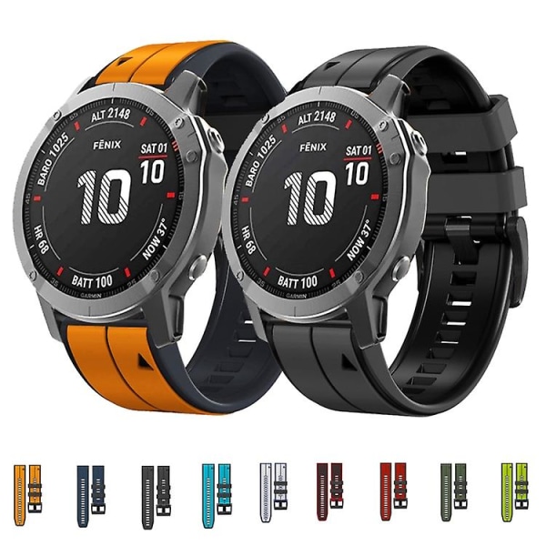 För Garmin Fenix ​​5 Plus 22 mm silikon watch i två färger Red-Black