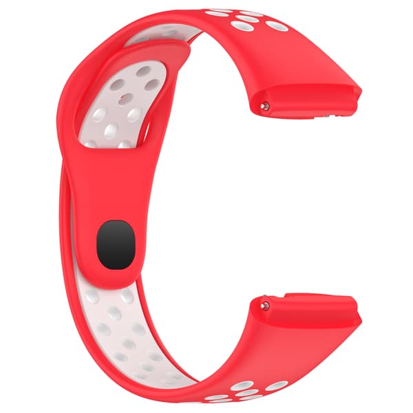 Rem for Redmi Watch 3 Lite/Watch 3 Active tofarget silikonrem (rød hvit)
