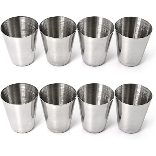 12 stk. shotglass, rustfrie stålsnapsglass, Stamperle 25ml