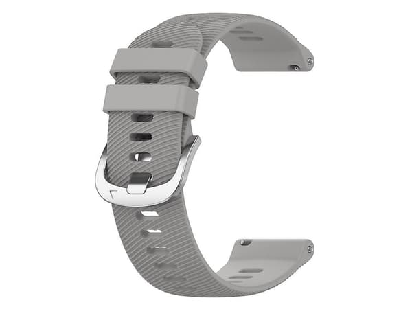 Rem for Garmin Forerunner255 22Mm Krysstekstur Silikonklokke Rem Lys Grå