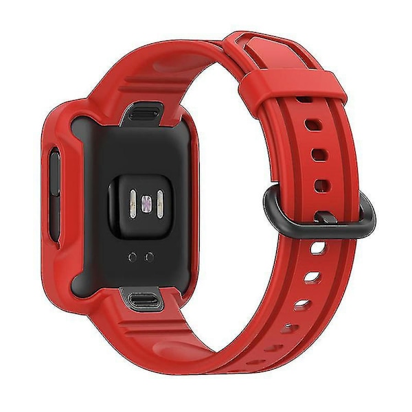 For Xiaomi Redmi Watch/redmi Watch 2/mi Watch Lite/mi Watch Lite 2 Smart Watch Strap Soft Silicone Wrist With Watch Case 1 Red